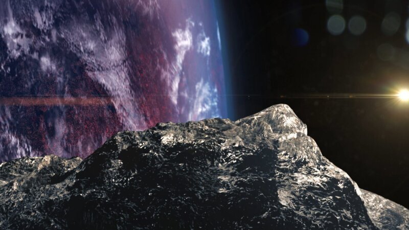 Doch woher stammt das Leben auf unserem Planeten? Eine Theorie geht davon aus, dass das Leben auf dem Mars begann und mit einem Meteoriten zur Erde kam. – Bild: ZDF und Rob Elliott