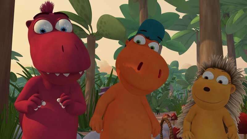 Oskar, Kokosnuss und Matilda sind gespannt, wie es weitergeht. – Bild: ZDF/​Caligari