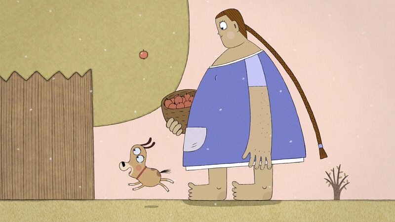 Der Apfelbaum hat seine Früchte abgeworfen. Jetzt kann Lenas Hund endlich wieder in Ruhe an seinem Lieblingsbaum pinkeln, ohne herunterfallende Äpfel befürchten zu müssen. – Bild: ZDF/​Andrea Enderlein