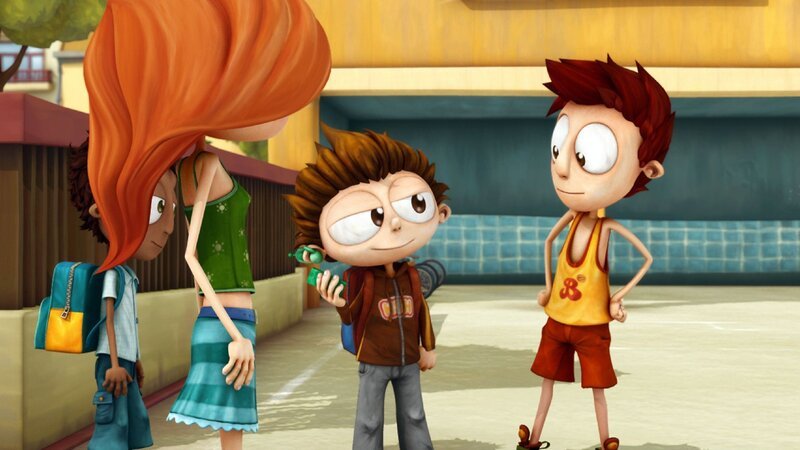 Angelos Plan ist aufgegangen! Lola vermacht ihm ihren J-Pod und will sich einen vermeintlich cooleren kaufen. Ob sie merken wird, dass es das vermeintlich neuere Gerät gar nicht gibt? – Bild: Cake Entertainment