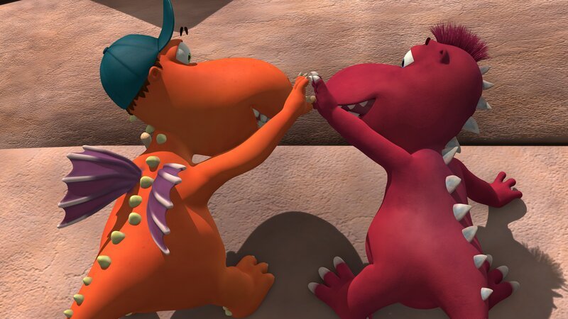 Gemeinsam haben Kokosnuss und Oskar es mal wieder geschafft! – Bild: ZDF/​Caligari