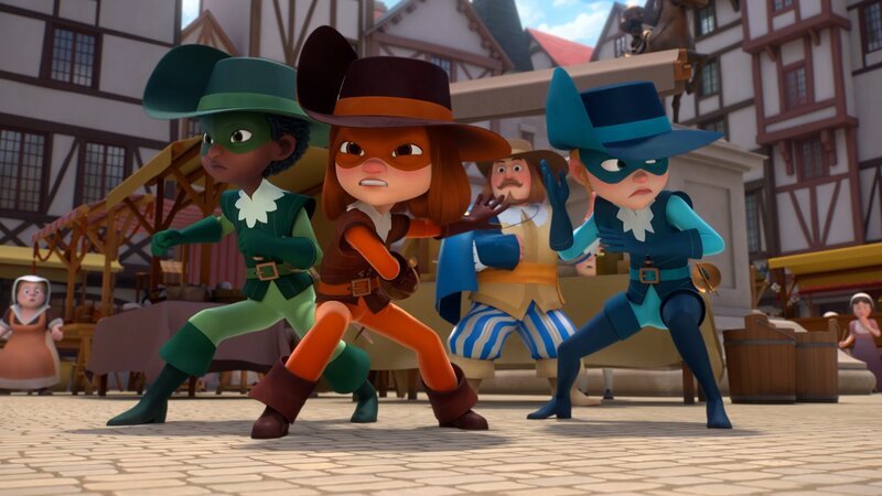 Die Musketiere sollen Paris verlassen, wenn es nach Richelieu geht. Dazu hat er ein unfaires Rennen angezettelt. Doch sie riechen bald den Braten. – Bild: Method Animation – Palomar – ZDF – ZDF Studios