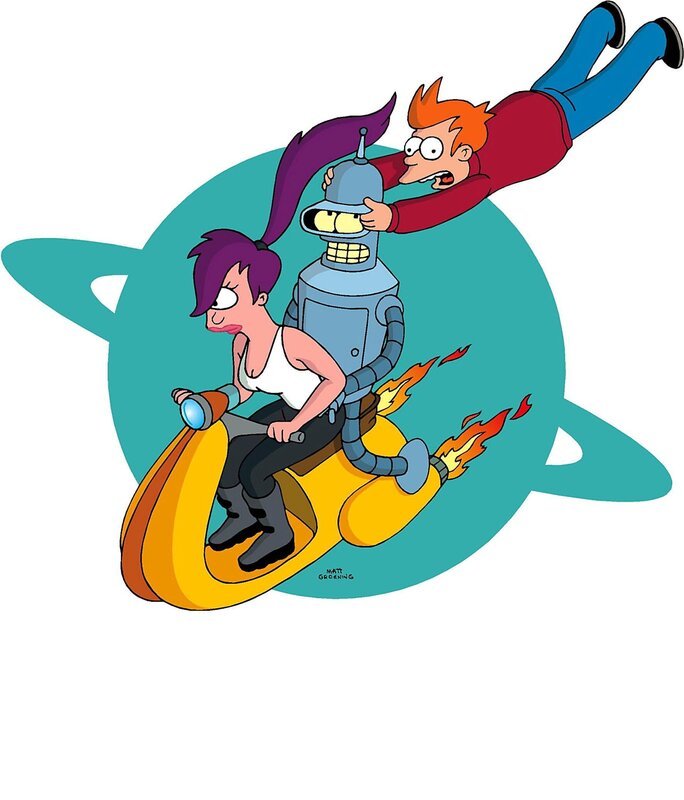 (v.l.n.r.) Leela, Bender und Fry starten in den Weltraum, um ihn zu erkunden. – Bild: ProSieben MAXX