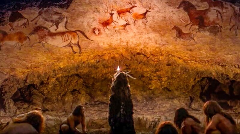 Vor ca. vierzigtausend Jahren beginnt der Homo sapiens mit etwas, was nicht dem unmittelbaren überleben dient: Kunst. – Bild: SWR