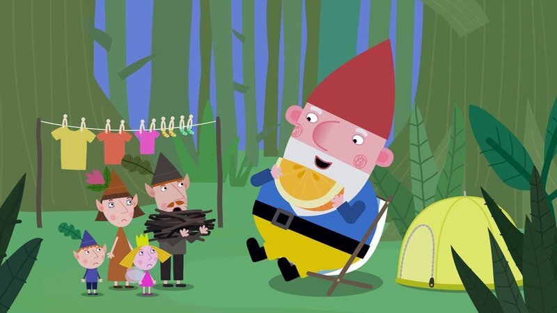 Beim Camping mit Bens Eltern werden Ben und Holly von einem Gnom überrascht. – Bild: ZDF/​Astley Baker Davies Ltd/​Rubber Duck Entertainment 2008