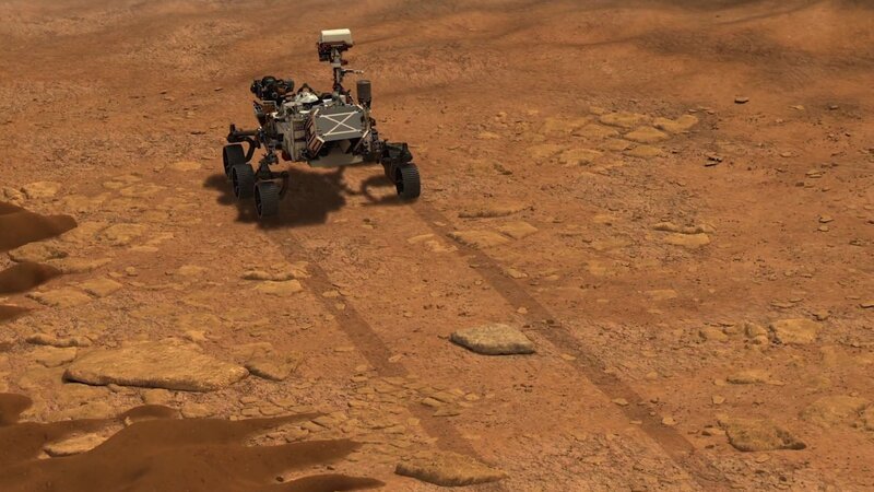 Dieses Bild zeigt den Rover „Perseverance“ der NASA bei der Erkundung der Marsoberfläche. – Bild: CuriosityStream-Inc.