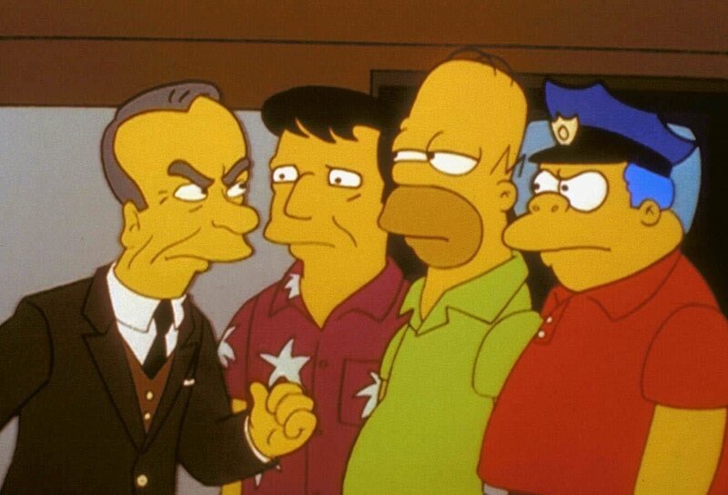 Rupert Murdoch erwischt Wally, Homer und Chief Wiggum in seiner Privatloge. – Bild: ProSieben Media AG
