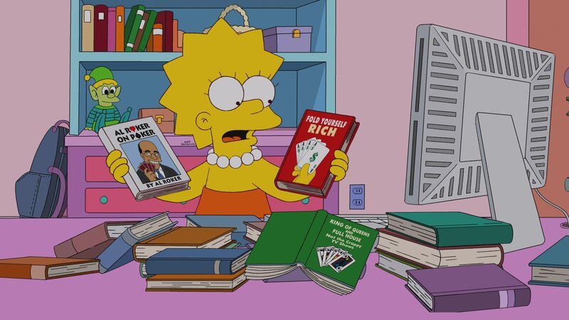Während Grampa aus dem Altersheim verschwindet, versucht Lisa ihr Glück beim Online Poker und riskiert dabei ihre Ersparnisse fürs College … – Bild: Twentieth Century Fox Film Corporation