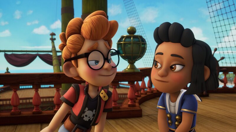 Alexander und Dolores verabreden sich zum Sternschnuppen-gucken im Krähennest der Pirate Academy. – Bild: Method Animation – Mediawan kids & family