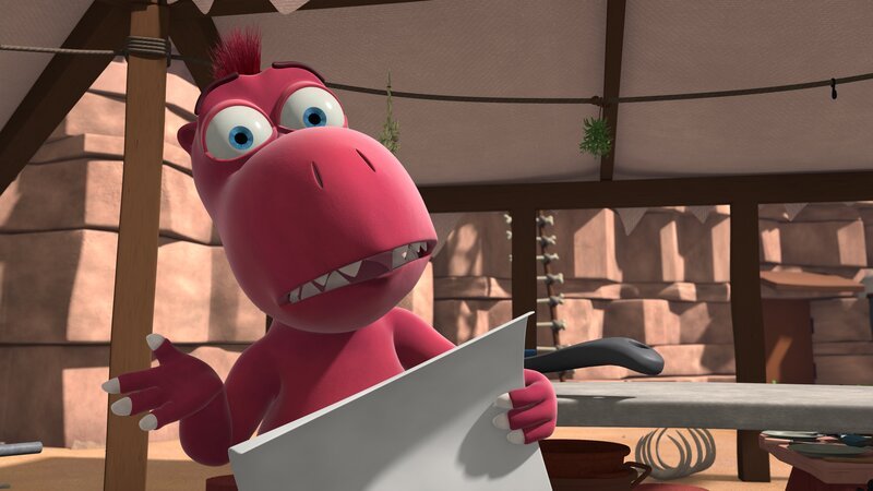 Oskar erschrickt sehr, als er feststellt, dass er sich bei dem Kochrezept komplett vertan hat. – Bild: ZDF/​Caligari Film