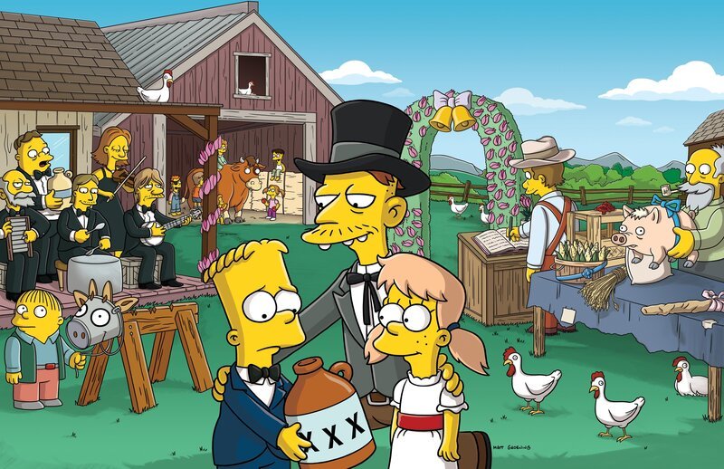 Als Bart (l.) den jungen Bullen Lou vom Schlachter retten möchte, ahnt er nicht, dass er bald mit Mary (r.) verlobt ist … – Bild: 2007 Fox and its related entities.  All rights reserved. Lizenzbild frei