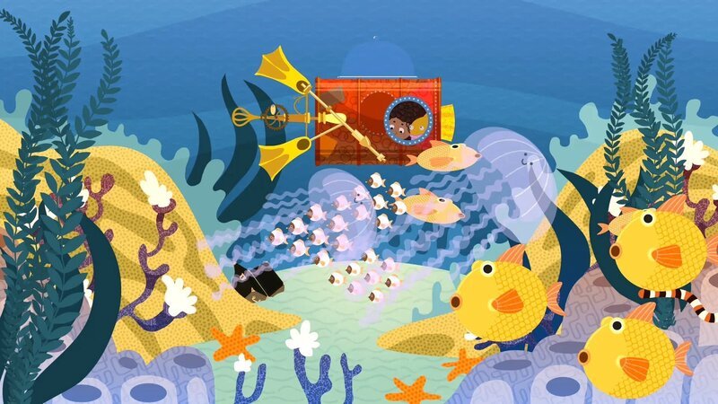 Mia erkundet die Unterwasserwelt. – Bild: rbb/​Traumhaus Studios