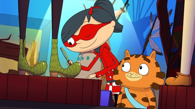 Gehören die Stiefel aus dem Wildwestmuseum dem geheimnisvollen Rodeoreiter? – Bild: WDR/​Cyber Group Studios/​KD Productions Toons&Games – Televisió De Catalunya