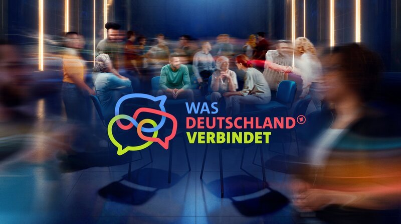 Keyvisual zur ARD-Dialogreihe „Was Deutschland verbindet“ (mit Text). – Bild: HR/​ARD