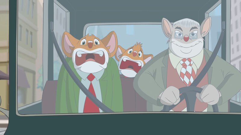 Wenn Opa Willi am Steuer sitzt bricht die helle Panik aus. – Bild: hr/​Atlantyca Entertainment/​Moonscoop