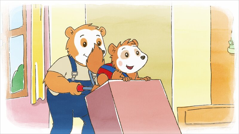 Bobo macht eine lustige Fahrt auf der Sackkarre. – Bild: WDR/​JEP ANIMATION
