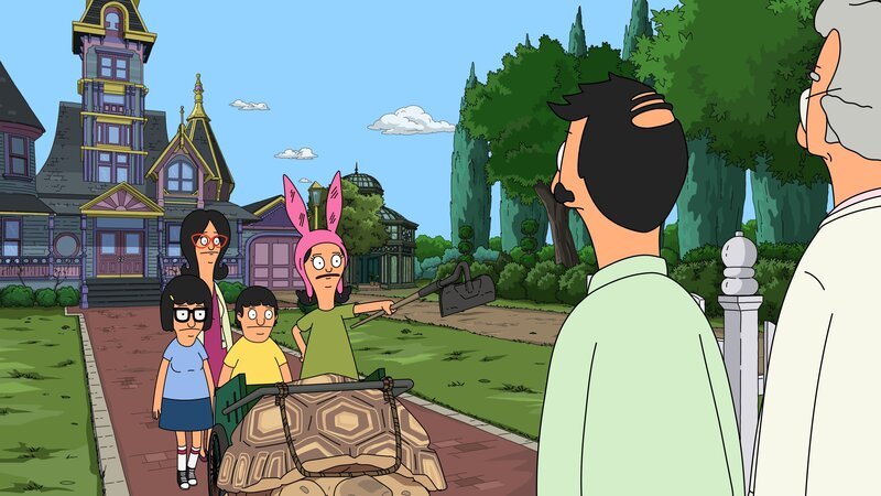 v.li.: Tina, Linda, Gene, Louise, Bob, Mr. Fischoeder – Bild: Paramount