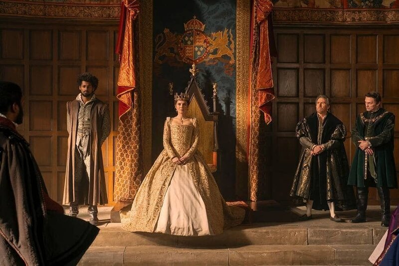 Michael Workeye as Archer, Emily Bader as Lady Jane Grey, Rob Brydon as Lord Dudley. – Bild: Jonathan Prime /​ Prime Video /​ Amazon Content Services LLC
