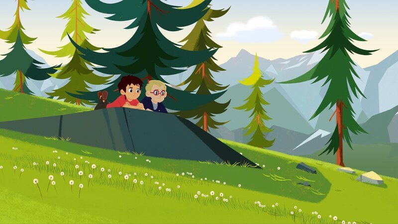 Sebastian (links) und Viktor (rechts) haben die Hunde endlich gefunden. – Bild: ZDF/​Gaumont Animation/​PP Animation III Inc.