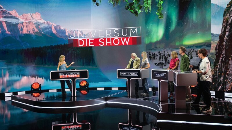 v.li.: Mirjam Weichselbraun, Michael Schottenberg, Melissa Witschnig, Michi Kirchgasser, Yannik Lamprecht, Cornelius Obonya, Kathrin Batko. – Bild: ORF /​ Roman Zach-Kiesling