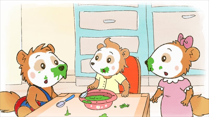 Das Füttern von Hedis kleiner Schwester Lilo ist schwieriger als gedacht. – Bild: WDR/​JEP ANIMATION