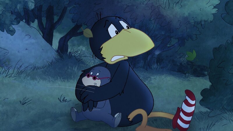 Socke und der kleine Maulwurf sind in Not. – Bild: SWR/​NDR/​Akkord Film
