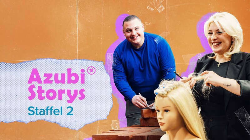 AZUBI STORYS – In dieser Episode: Neues von Friseur-Azubi Denise (r.) und Maurer-Azubi Leon (l.). – Bild: WDR/​i&u Studios/​Ben Knabe/​KI /​ WDR Kommunikation/​Redaktion Bild