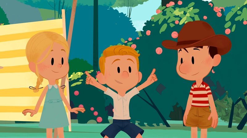 Georg ist froh, dass Marie-Hedwig und Nick zu seinem Geburtstag gekommen sind. – Bild: SWR/​MEDIA VALLEY – BELVISION/​Le Petit Nicolas®