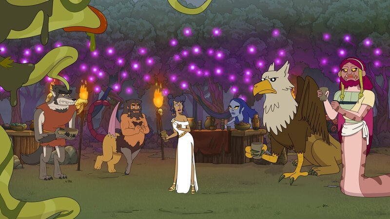 Shlub (2.v.l.), Deliria (3.v.l.) – Bild: Paramount /​ KRAPOPOLIS by FOX Media Inc