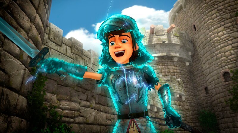 Arthurs magische Rüstung macht ihn plötzlich zum Helden. – Bild: SWR/​Blue Spirit Productions/​Télé
