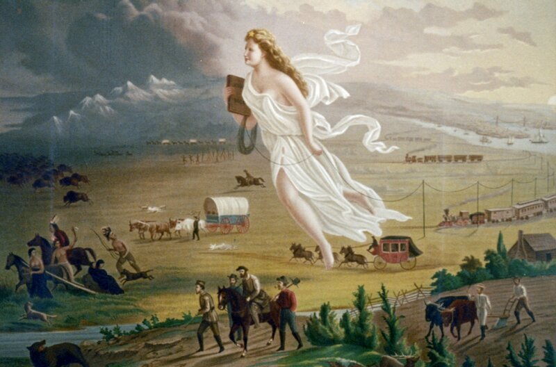 Die Ideologie der „Manifest Destiny“ verbindet religiöse Bestimmung mit amerikanischem Nationalismus und Expansionismus. – Bild: BR /​ No known restrictions on publication