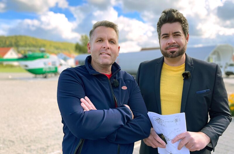 Bei Sven (li.) und Michael (re.) Kanz auf der Schwäbischen Alb gibt es auch Helikopter im Angebot. – Bild: SWR