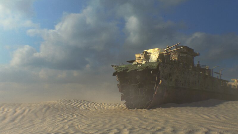 Reconstruction of The Kormoran wreck drained. – Bild: Mallinson Sadler Productions Ltd