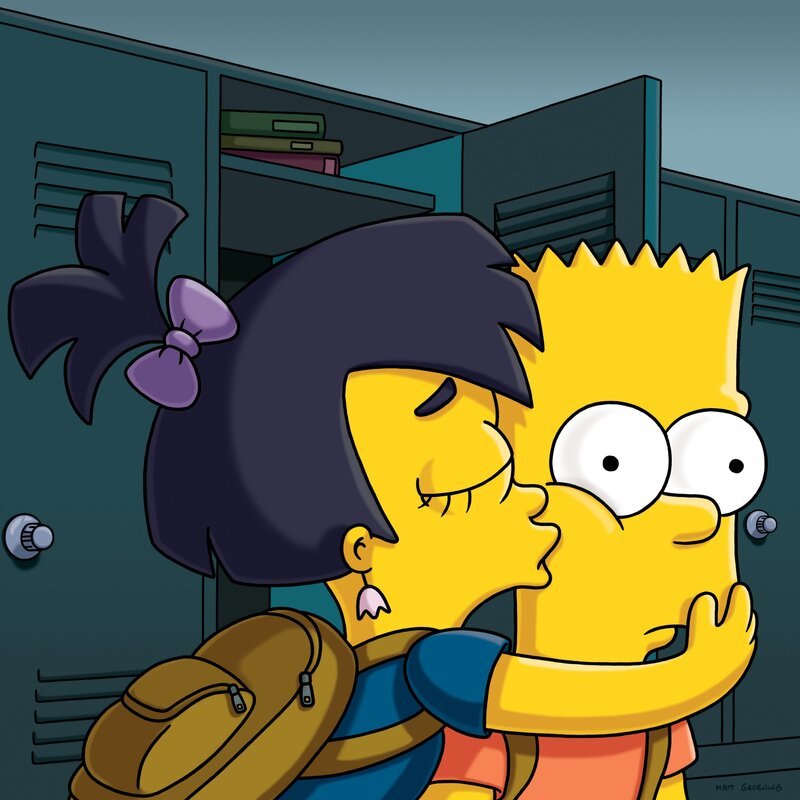 Bart (r.) lernt Nikki (l.) kennen, ein Mädchen, auf das er unglaublich steht, weil sie ziemlich cool ist und noch dazu richtig gut Skateboard fahren kann. Doch er muss leidvoll erkennen, dass es als männliches Wesen nicht einfach, beziehungsweise aussichtslos ist, das Wesen einer Frau wirklich zu durchschauen … – Bild: Twentieth Century Fox Film Corporation