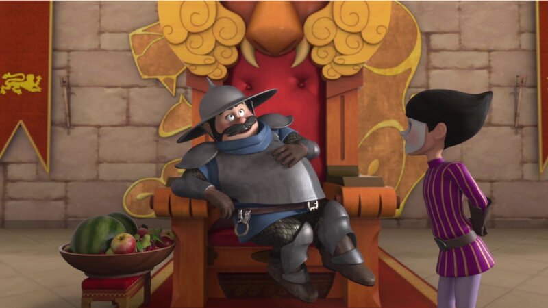 Der Sheriff (l.) hat keine Ahnung, wer der Mann mit der Maske (r.) ist. – Bild: ZDF/​Method Animation/​DQ Entertainment