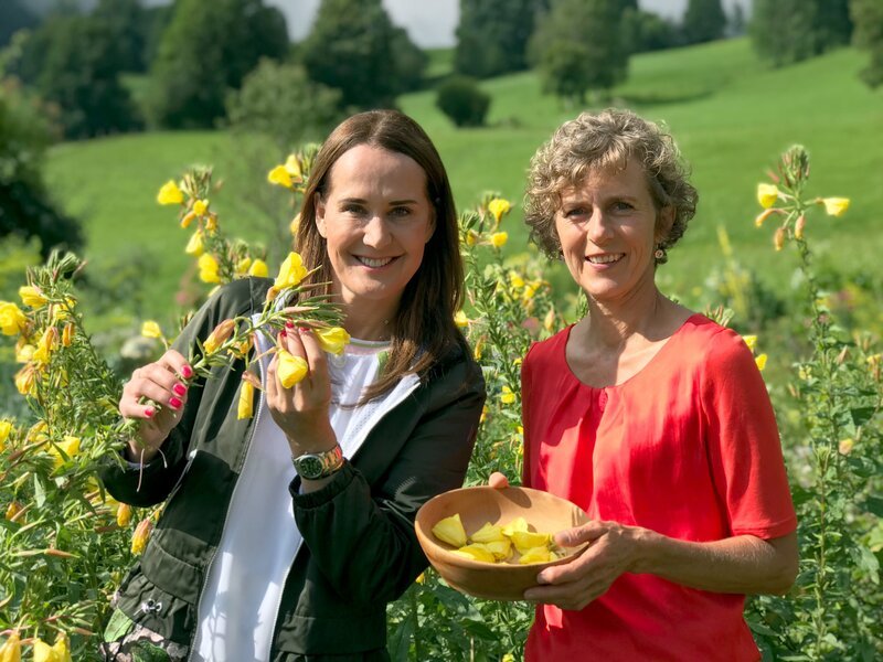 Maggie Entenfellner, Rosi Rainer (Kräuterpädagogin). – Bild: ORF 2
