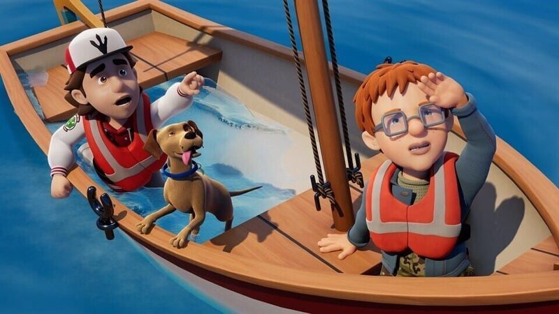 Norman und Peter sind in Seenot geraten. Doch Rettung naht. – Bild: KiKA/​Prism Art & Design Limited