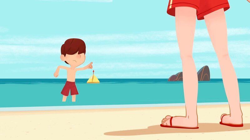 Ralf, der schlechteste Schwimmer, legt sich mit dem Schwimmlehrer an. – Bild: SWR/​MEDIA VALLEY – BELVISION/​Le Petit Nicolas®