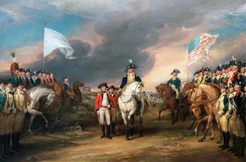 Die Kapitulation des britischen Generals Lord Cornwallis nach der Schlacht von Yorktown (1781) läutete das Ende des Krieges und den Sieg der Amerikaner ein. – Bild: Alamy Stock Photo