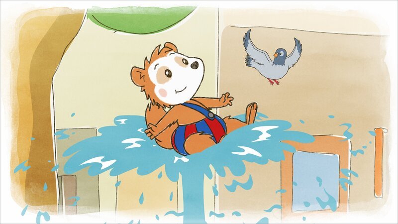 Hallo Taube! Ein Ritt auf der Wasserfontäne ist fast wie Fliegen. – Bild: WDR/​JEP ANIMATION