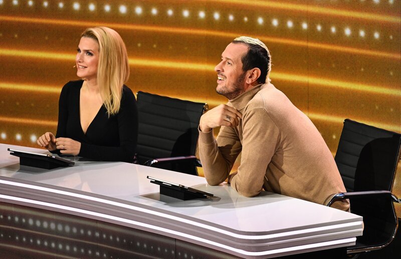 Jeanette Biedermann (l.); Pascal Hens (r.) – Bild: SAT.1 /​ Willi Weber Eigenproduktionsbild frei