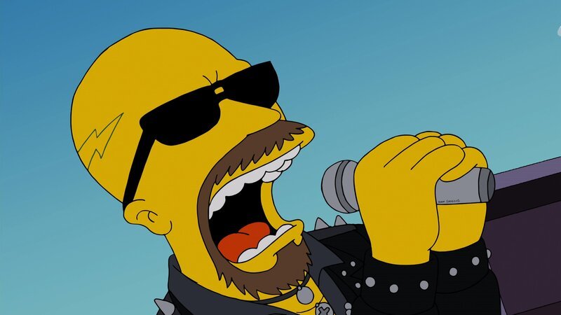 Al Atkins, Sänger der Metal-Band „Judas Priest“, ist mit seinem Song „Breaking the Law“ ein echtes Role Model für Homer Simpson … – Bild: © 2013 Twentieth Century Fox Film Corporation. All rights reserved.
