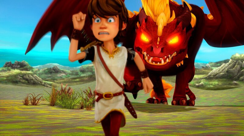 Der Drache gibt Arthur seine Klaue nicht freiwillig – Bild: SWR/​Blue Spirit Productions/​Télé
