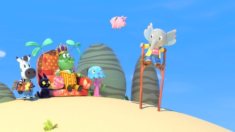 Mamfie darf heute auf keinen Fall den Boden berühren! – Bild: KiKA/​ZODIAK KIDS STUDIO FRANCE/​ ANIMOKA