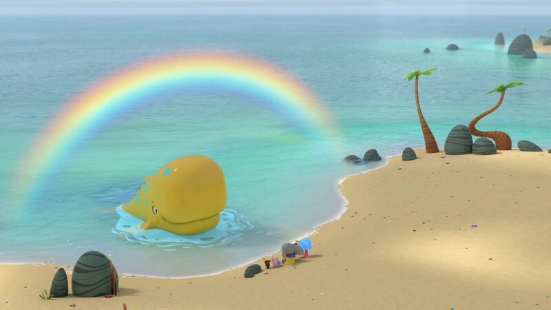 Nach einem Gewitter strahlt ein Regenbogen über Funkelland. – Bild: KiKA/​ZODIAK KIDS STUDIO FRANCE/​ANIMOKA