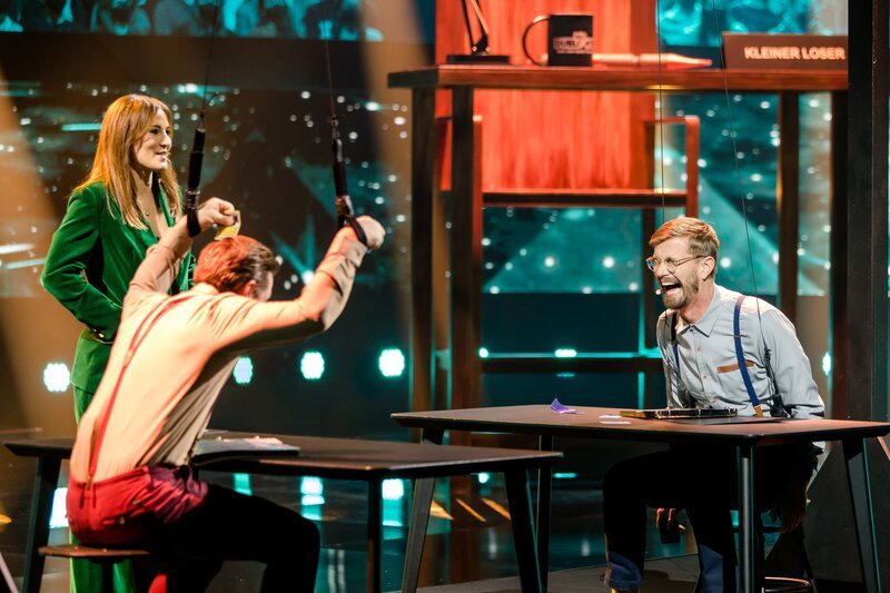 (v.l.n.r.) Jeannine Michaelsen; Klaas Heufer-Umlauf; Joko Winterscheidt – Bild: ProSieben /​ Nadine Rupp