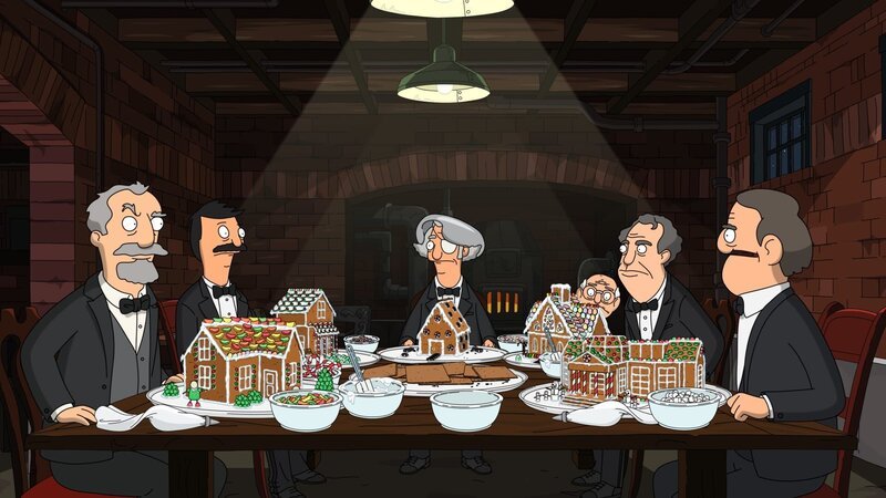 Randolph (r.), Bob (2.v.l.), Mr. Fischoeder (3.v.l.), August (2.v.r.), Samuel (r.) – Bild: Comedy Central