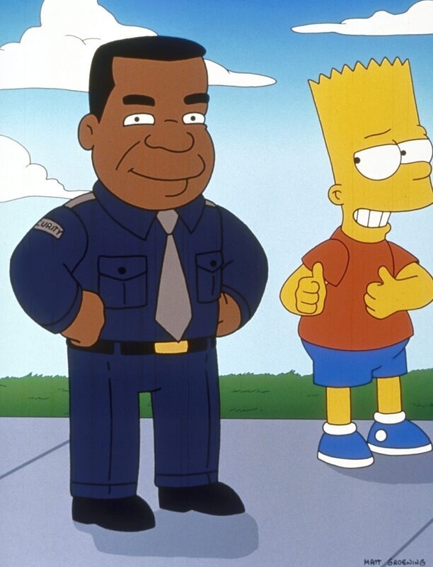 Geschickt versucht Bart (r.), sich mit dem Wachmann Gary Cole (l.) anzufreunden. – Bild: ProSieben MAXX