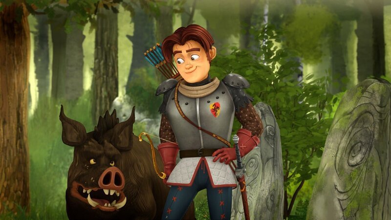 Gawain ist neuerdings überaus höflich – sogar zu Wildschweinen! – Bild: SWR/​Blue Spirit Productions/​Canal+ Thématiques