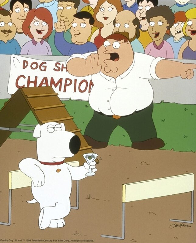 Da es sehr heiß in Quahog ist, brauchen die Griffins eine Klimaanlage. Brian (l.) soll in einem Hundewettbewerb das Geld dafür gewinnen. – Bild: Twentieth Century Fox Film Corporation